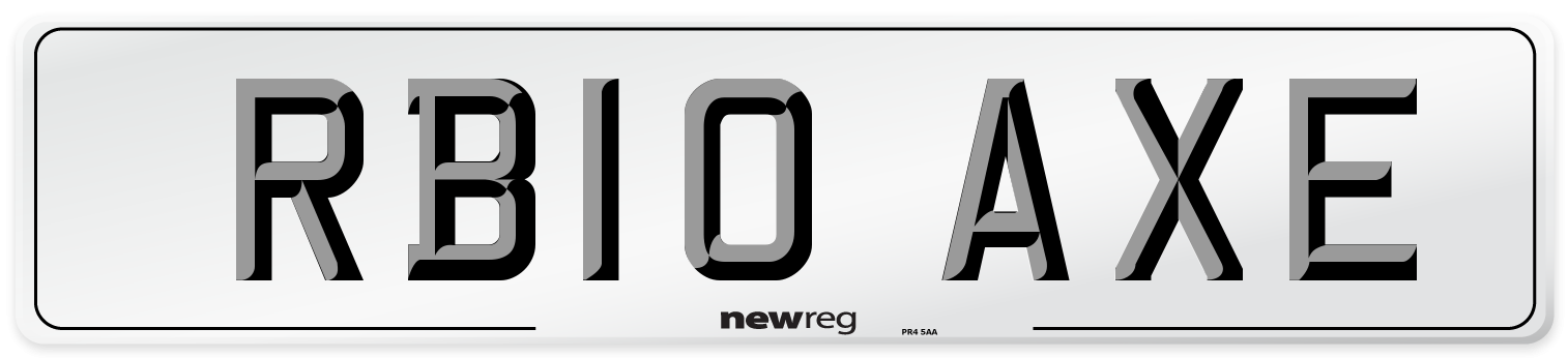 RB10 AXE Number Plate from New Reg